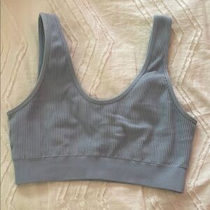 Women's Ribbed Blue Bralette